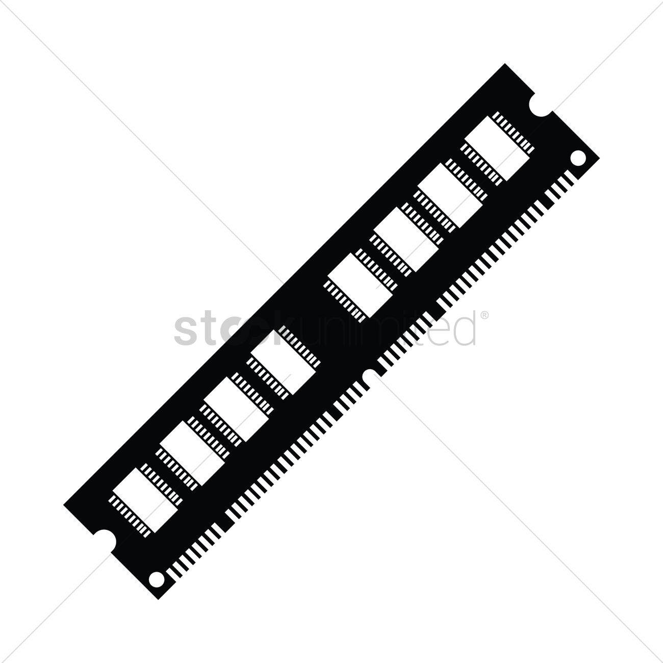 1300x1300 Silhouette Of A Computer Ram Vector Image