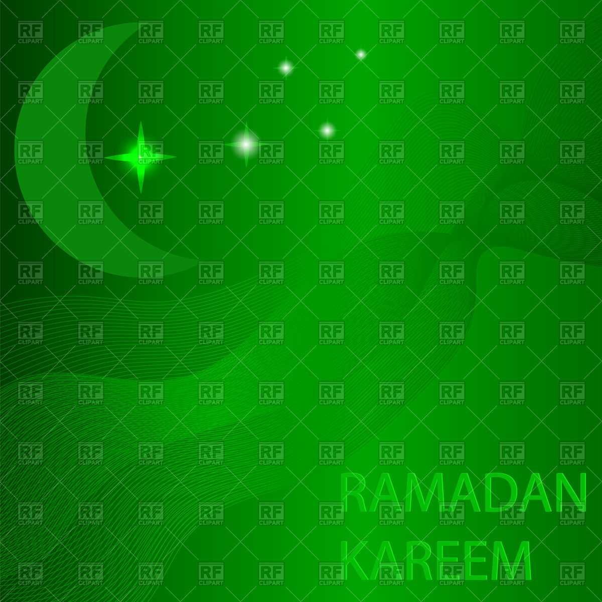 1200x1200 Moon And Stars On Green Ramadan Background Vector Image Vector