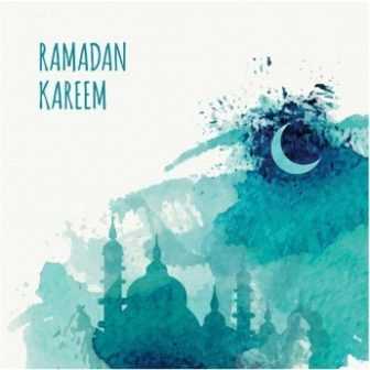 336x336 Free Vector Happy Ramadan Drawing Water Color