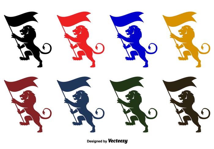 700x490 Lion Rampant Vector Silhouettes