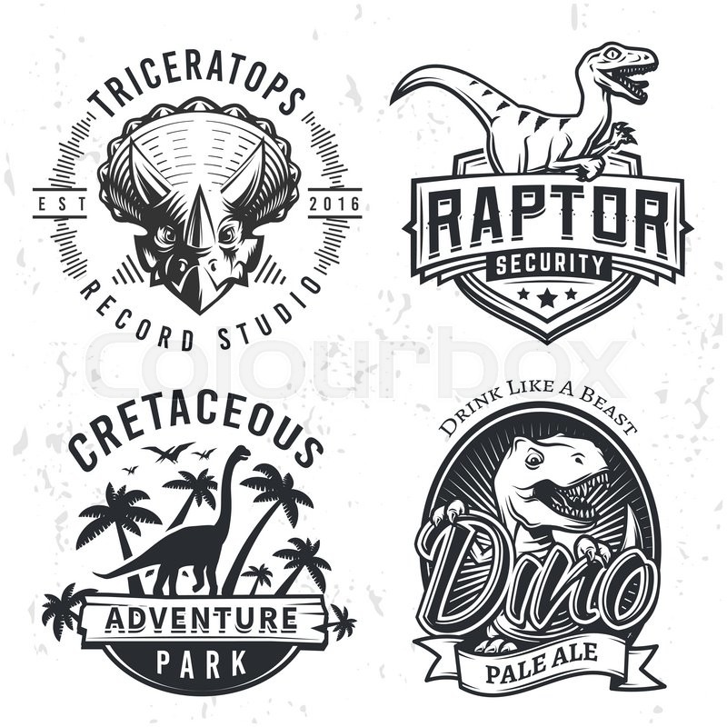 800x800 T Rex4set Of Dino Logos. Raptor T Shirt Illustration Concept On