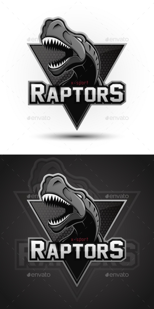 590x1180 Vector Sports Emblem Of Dinosaur Raptor By Farber Alex Graphicriver