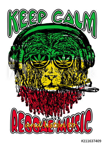 357x500 Rasta Lion Vector