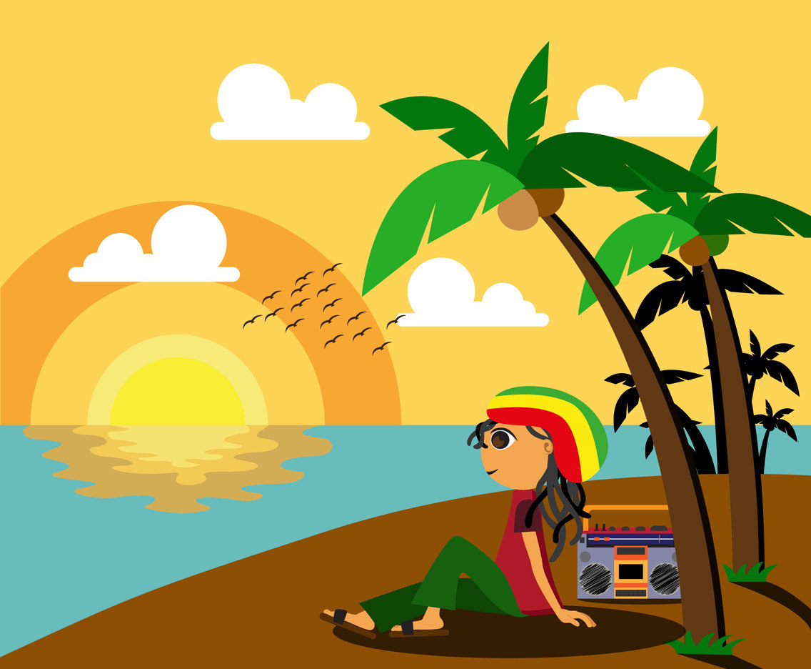 1136x936 Rasta Man By The Beach Vector Vector Art Amp Graphics