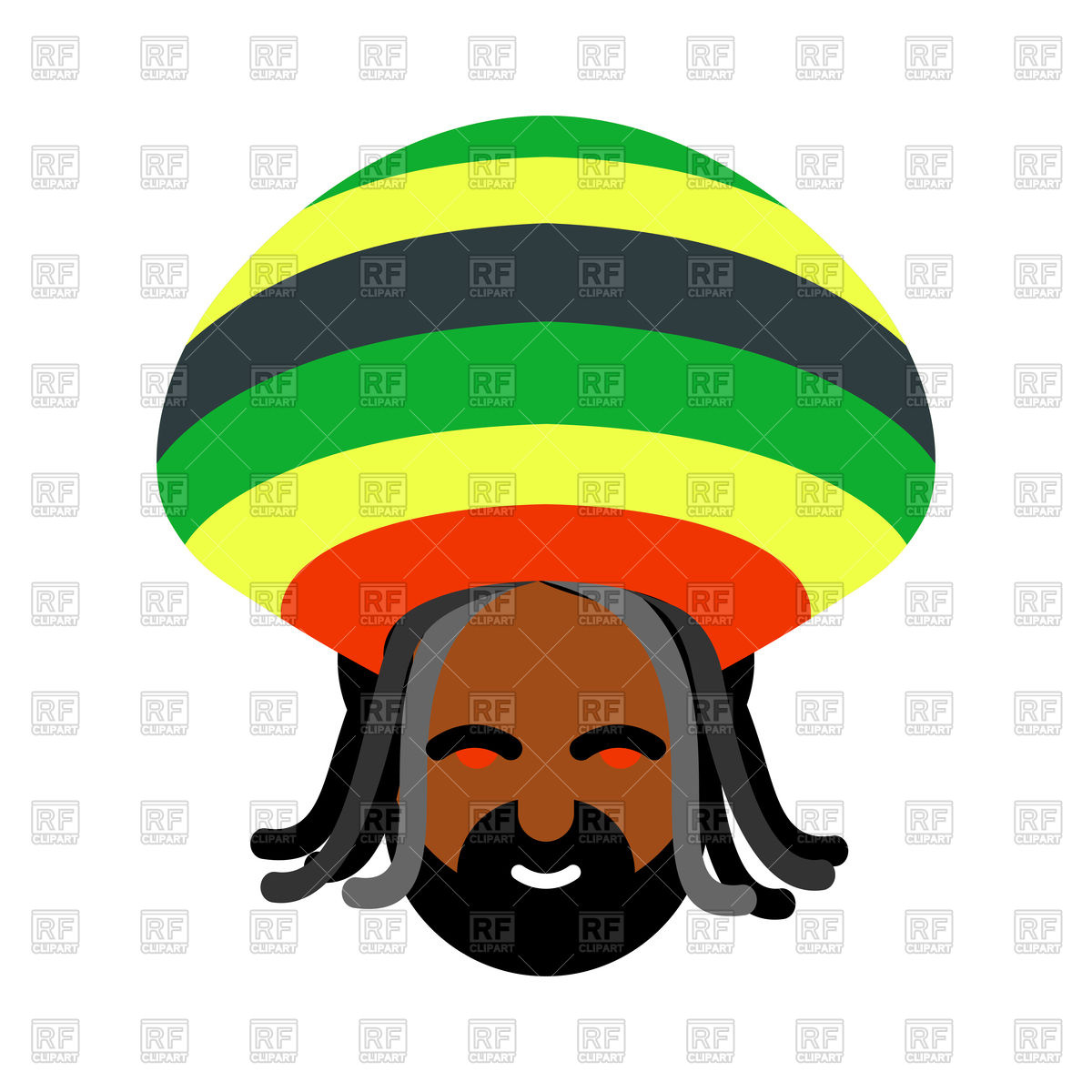 1200x1200 Rastaman Avatar. Rasta Cap And Dreadlocks. Vector Image Vector