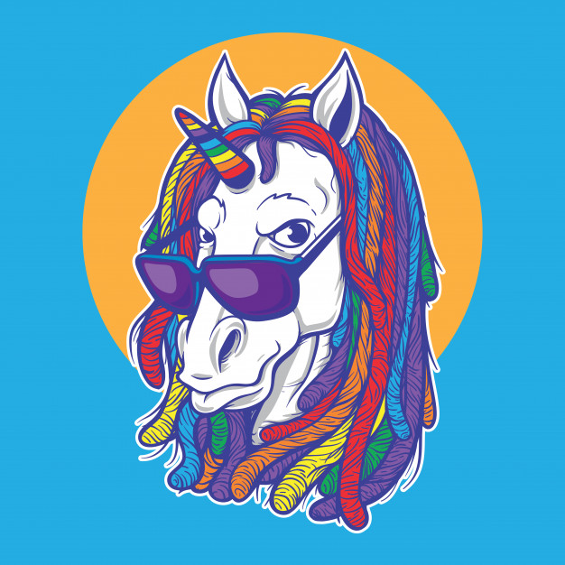 626x626 Unicorn Rasta Vector Premium Download
