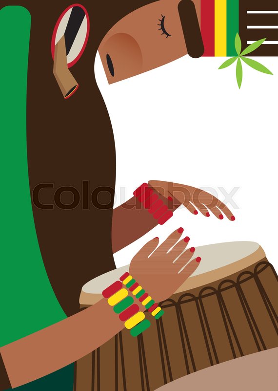 570x800 Vector Illustration On White Background Featuring Rasta, Playing