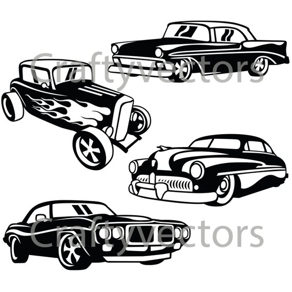 570x570 Hot Rod Cars 2 Svg Vector Files Etsy