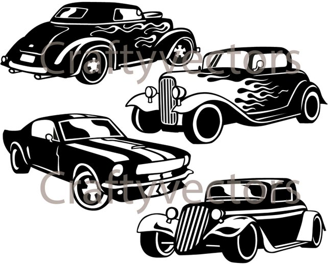 642x518 Hot Rod Cars Svg Vector Files Etsy