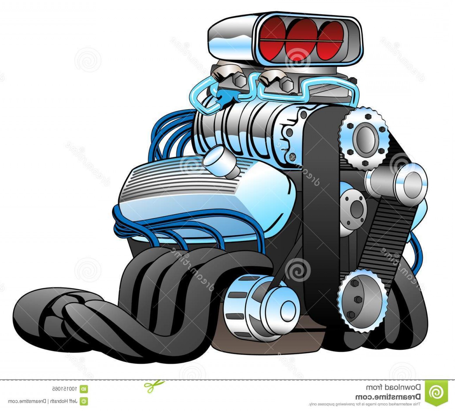 1560x1408 Hot Rod Race Car Engine Cartoon Vector Illustration Very Cool