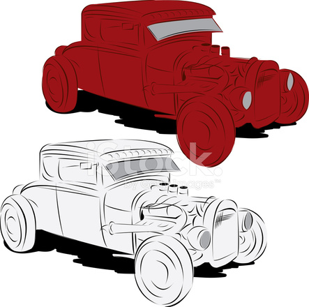 443x440 Rat Rod Stock Vector