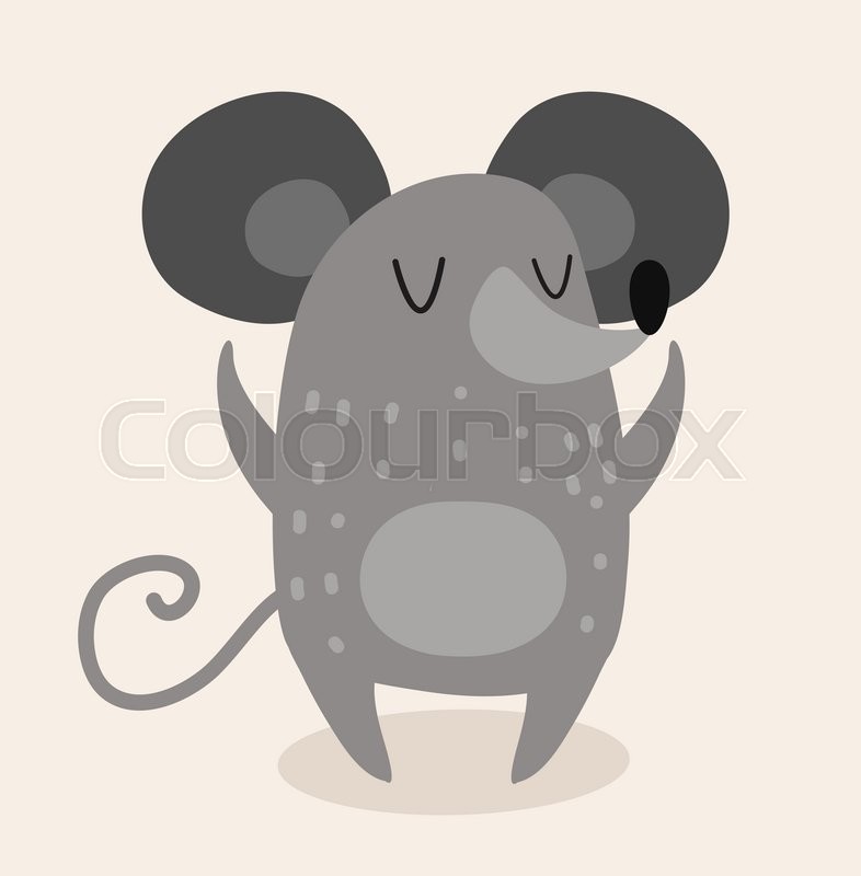 786x800 Cute Cartoon Mouse Vector Illustration. Cartoon Rat Isolated On