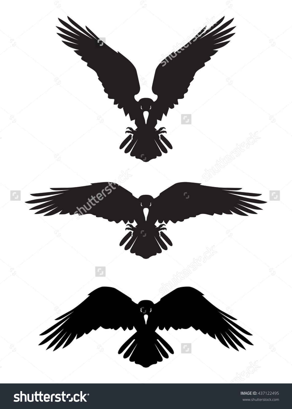 1140x1600 Dark Evil Heraldic Raven With Spread Wings. Mascot, Logotype