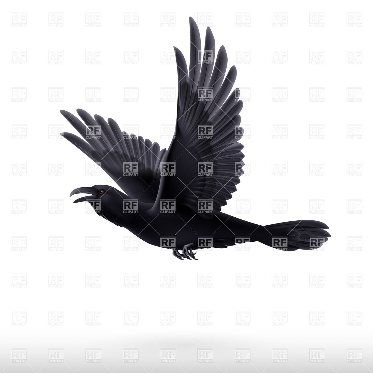 1200x1200 Flying Realistic Black Raven Vector Image Vector Artwork Of