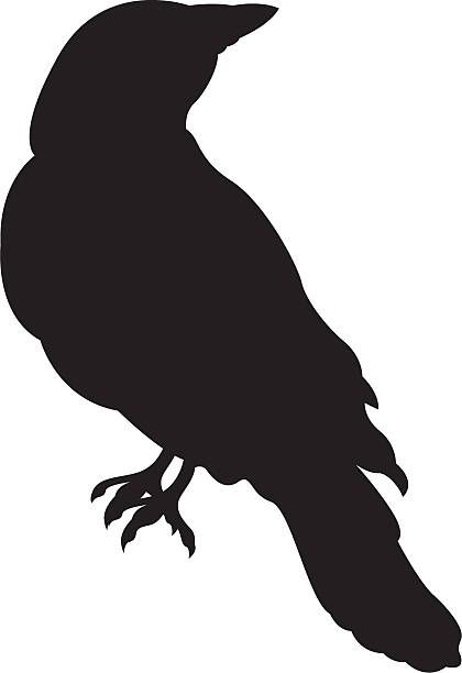 420x612 Raven In Silhouette Vector Art Illustration Ravens