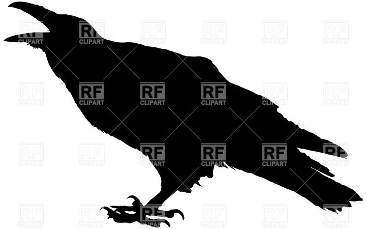 720x450 Cawing Raven Silhouette Vector Image Vector Artwork Of Plants