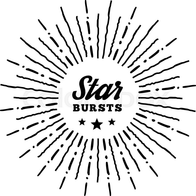 800x800 Hipster Style Vintage Star Burst With Ray. Vector Illustration