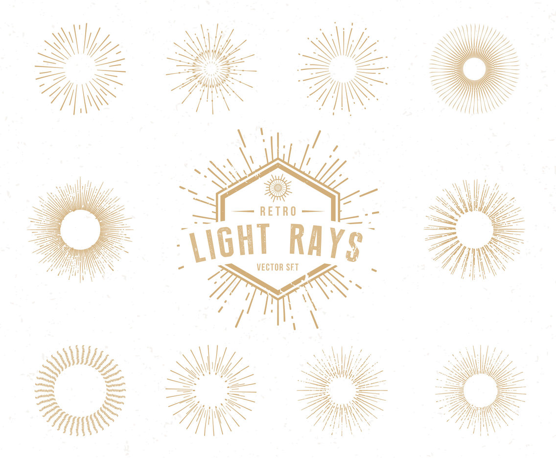1136x936 Retro Light Rays Vector Set Vector Art Amp Graphics