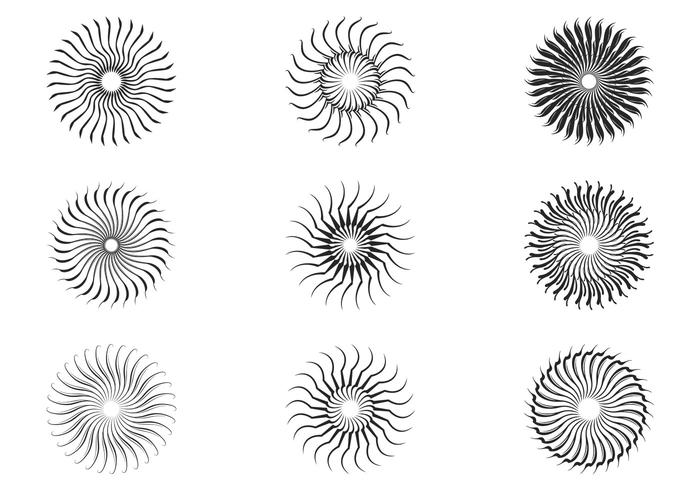700x490 Sun Rays Vector Set