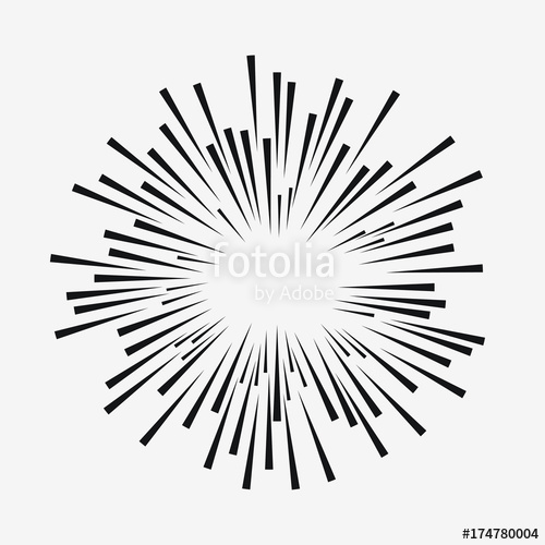 500x500 Comic Explosion Effect. Radial Moving Lines. Sunburst Element. Sun