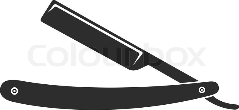 800x369 Razor Barber Knife Vintage Sign Icon Symbol Stock Vector Colourbox