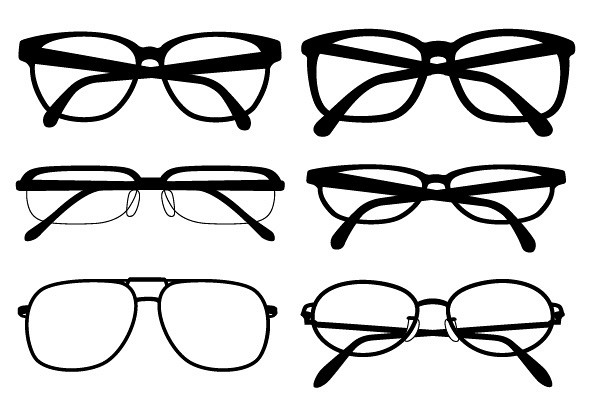 600x400 Silhouette Glasses Vector Clipart Panda