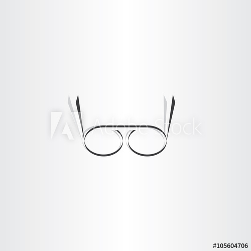500x500 Stylized Black Reading Glasses Icon Vector