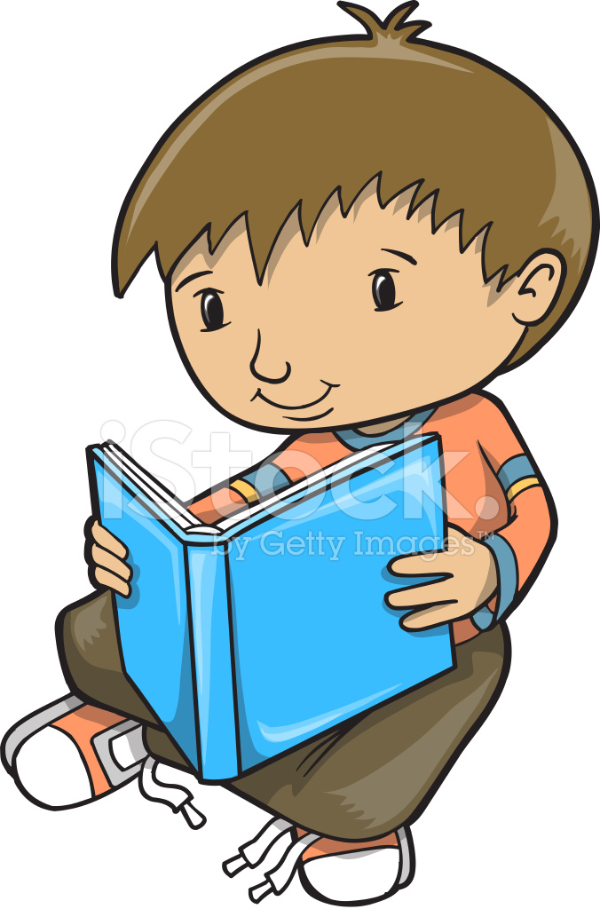 676x1024 Reading Boy Vector Stock Vector