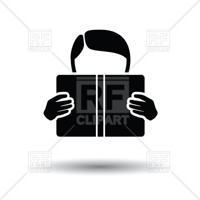 400x400 Boy Reading Book Icon With Shadow Design Vector Image Vector
