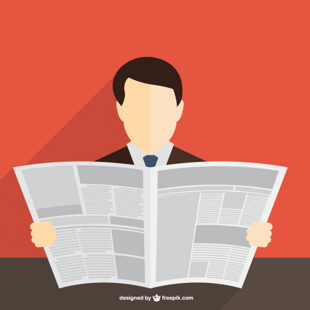 626x626 Businessman Reading Newspaper Vector Free Download