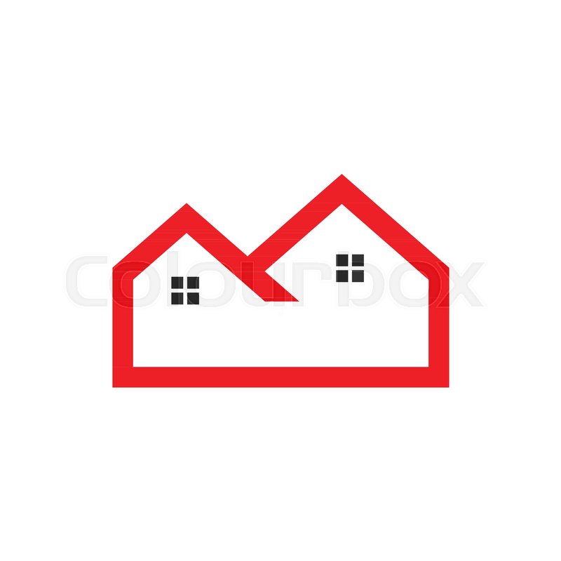 800x800 Flat Red Outline Real Estate Logo Vector Stock Vector Colourbox