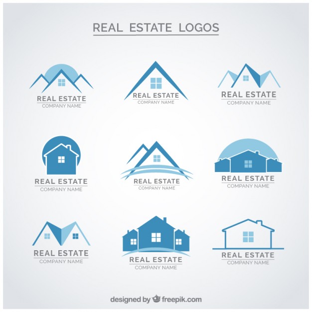 626x626 Blue Real Estate Logos Vector Free Download