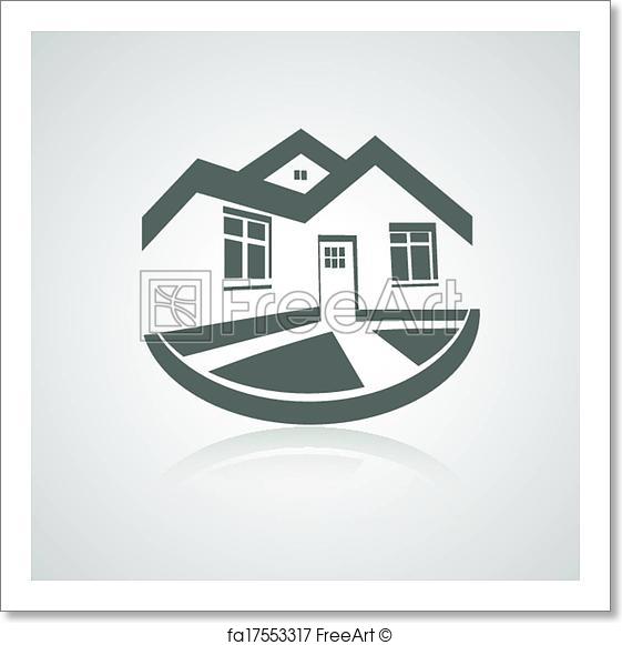 561x581 Free Art Print Of Vector Symbol Of Home, House Icon, Realty