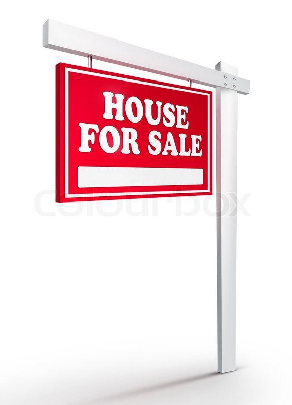 576x800 Real Estate Sign House For Sale On White Background. 2d Artwork