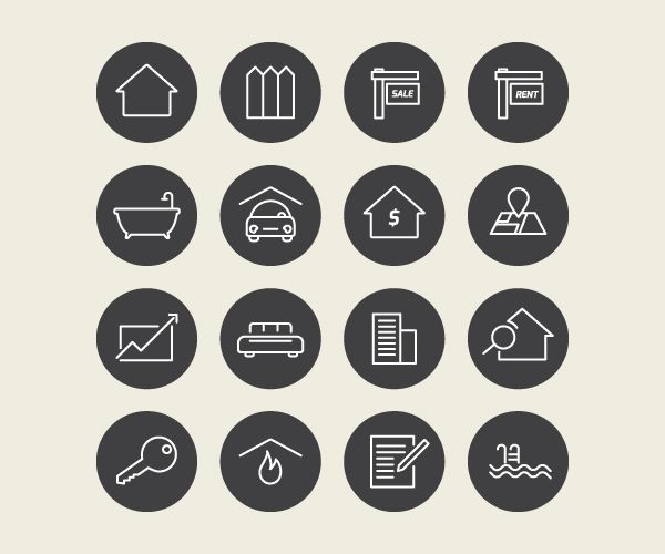 600x500 Real Estate Vector Icons (Free Download) Free Download