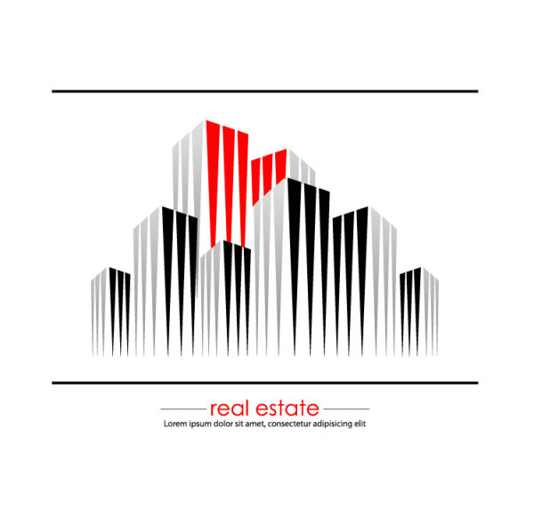 600x573 Real Estate Building Design Elements Vector 05