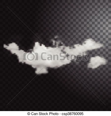 450x470 Realistic Cloud On Transparent Background. Vector Illustration.