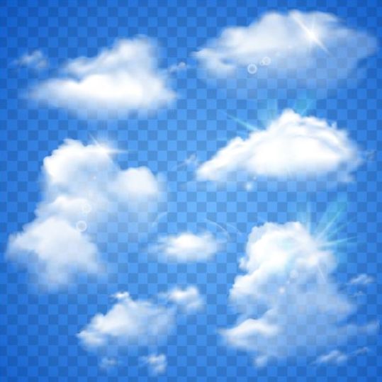 539x539 White Clouds Illustration Vector Set 01 Free Download