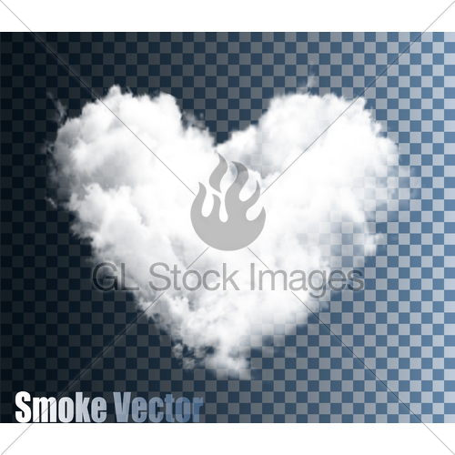 500x500 Realistic Transparent Vector Cloud Heart. Gl Stock Images