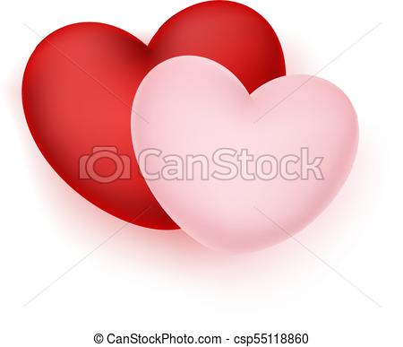 450x387 Vector Realistic Hearts. Vector Realistic Red, Pink Elegant Hearts