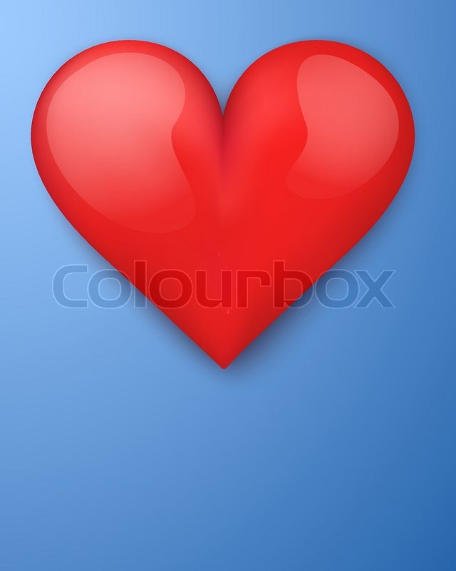640x800 Background With Beautiful Realistic Heart. Vector Illustration