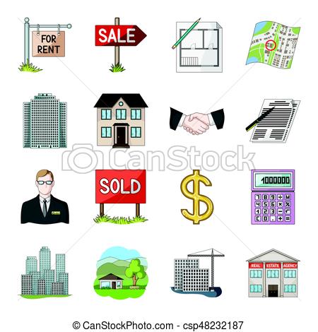 450x470 Real Estate Agency And Other Attributes. Realtor Set Collection