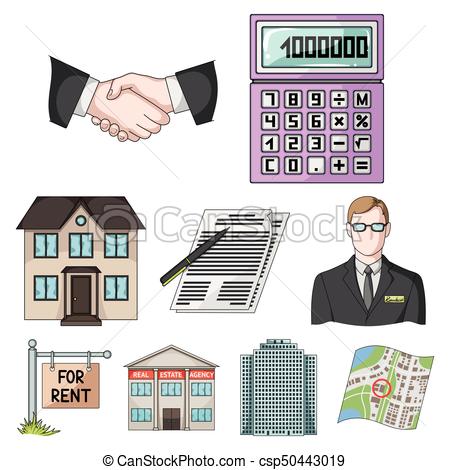 450x470 Real Estate Agency And Other Attributes. Realtor Set... Vector