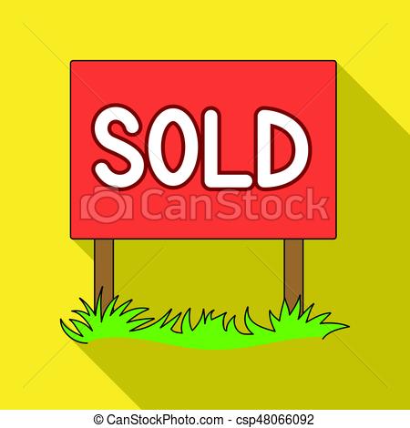 450x470 Signboard Sold.realtor Single Icon In Flat Style Vector... Eps