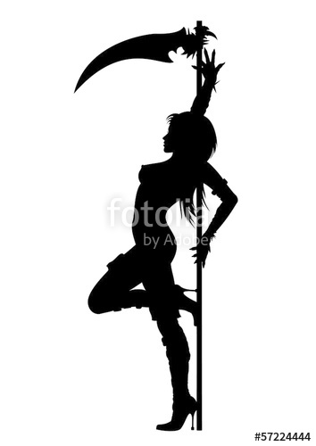 354x500 Striptease Silhouette Of Grim Reaper Girl Stock Image And Royalty