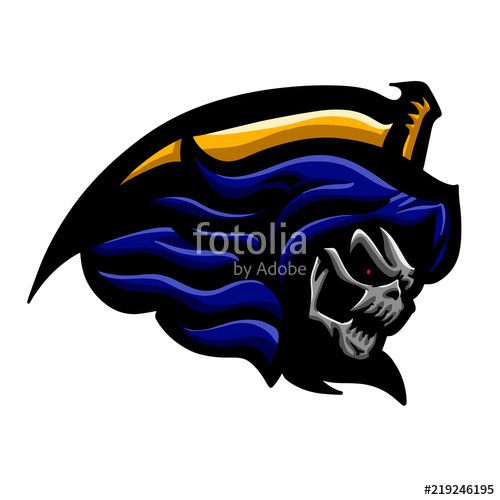500x500 Yelow Blue Grim Reaper Vector Logo Stock Image And Royalty Free
