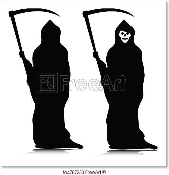561x581 Free Art Print Of Grim Reaper Vector Silhouettes Freeart Fa4787233