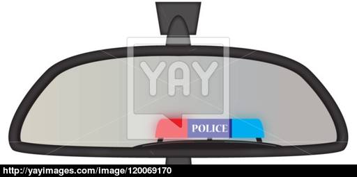 512x255 Police Sirens In Rear View Mirror Vector