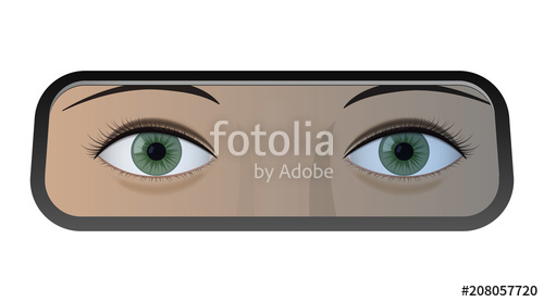 500x278 The Rear View Mirror Of The Car. The Reflection Of The Eye Vector