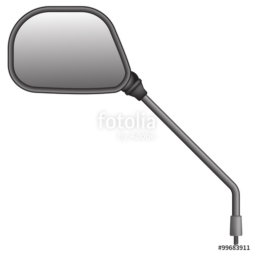 500x500 Vector Illustration Of Bike Or Scooter Side Rear View Mirror. Is